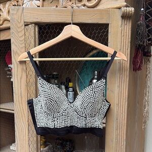 Lydia USA Rhinestone Bejeweled Bustier Push Up Bra